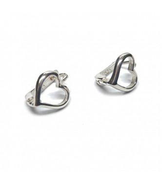 E000821 Genuine Sterling Silver Small Earrings Hearts Solid Hallmarked 925 Handmade